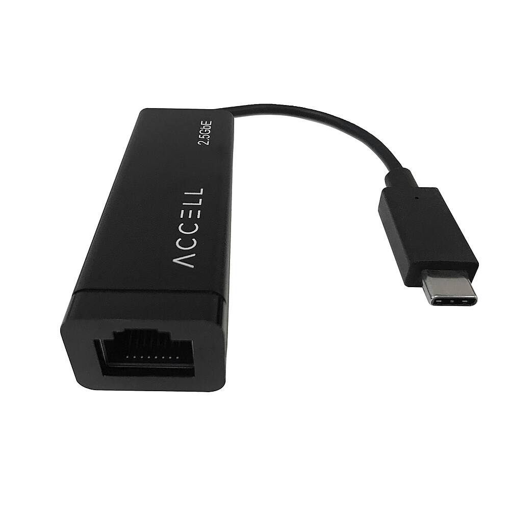 Left View: Accell - USB-C to 2.5G Ethernet Adapter - Black