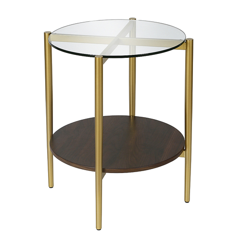 Camden&Wells - Otto Side Table - Gold and Walnut