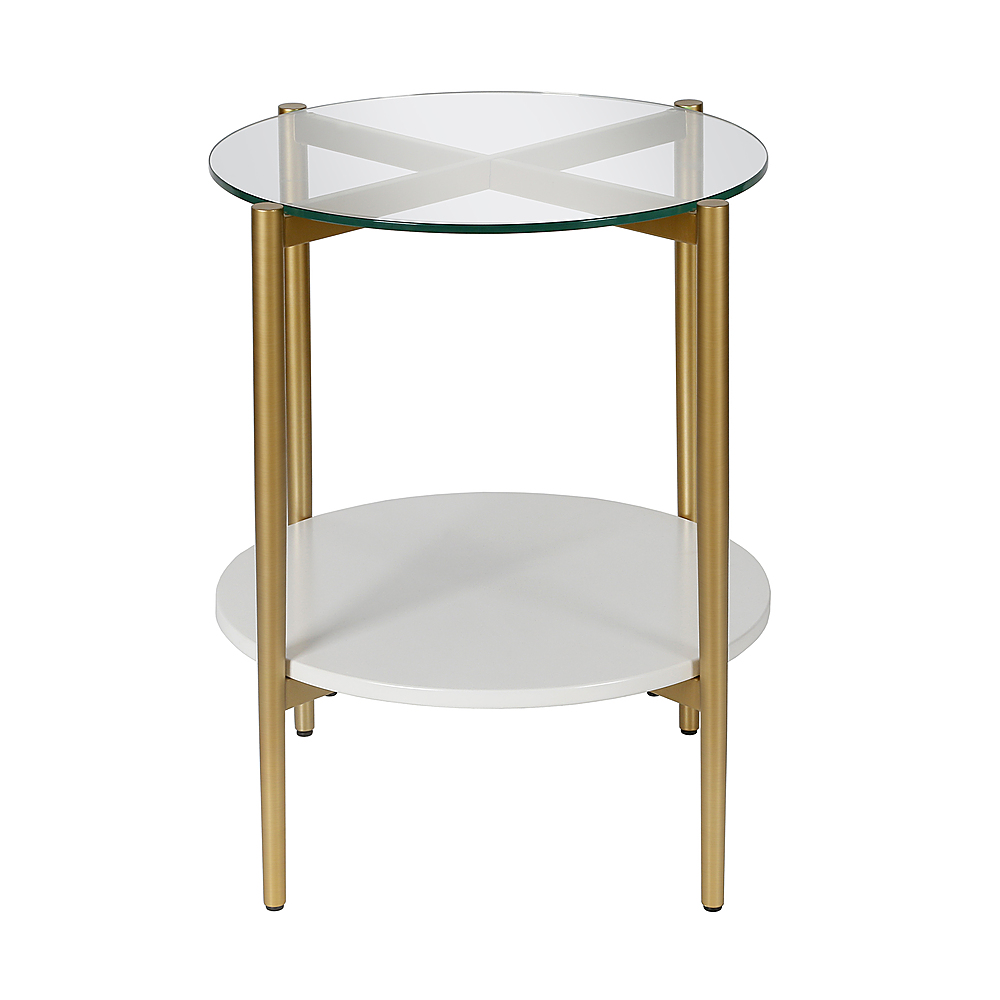 Microbe fiets Auto Camden&Wells Otto Side Table Brass and White Lacquer ST0274 - Best Buy