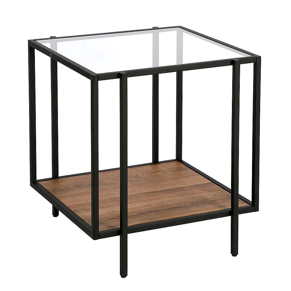 Angle View: Camden&Wells - Vireo Side Table - Blackened Bronze/Rustic Oak