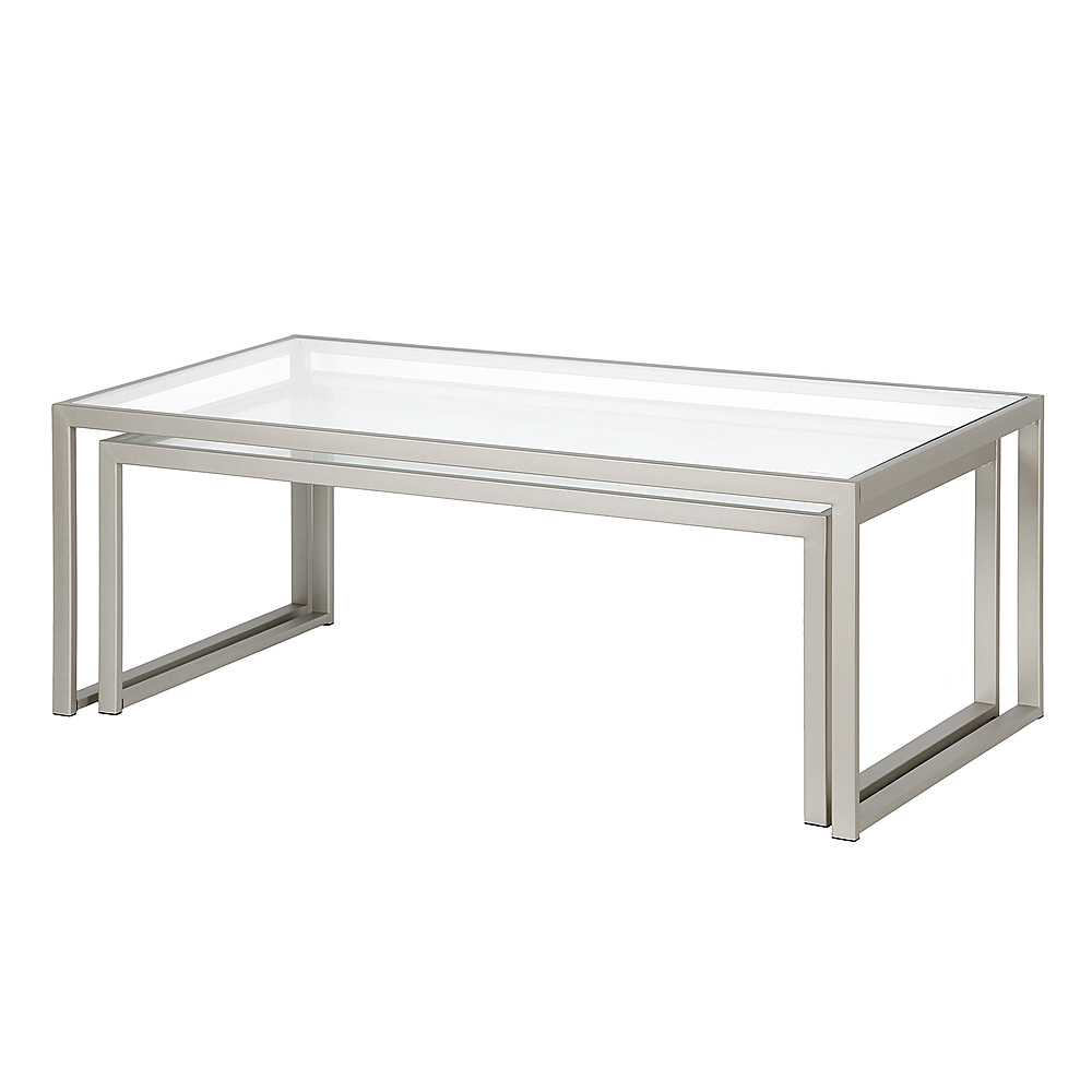 Rocco Rectangular Nested Side Table in Satin Nickel