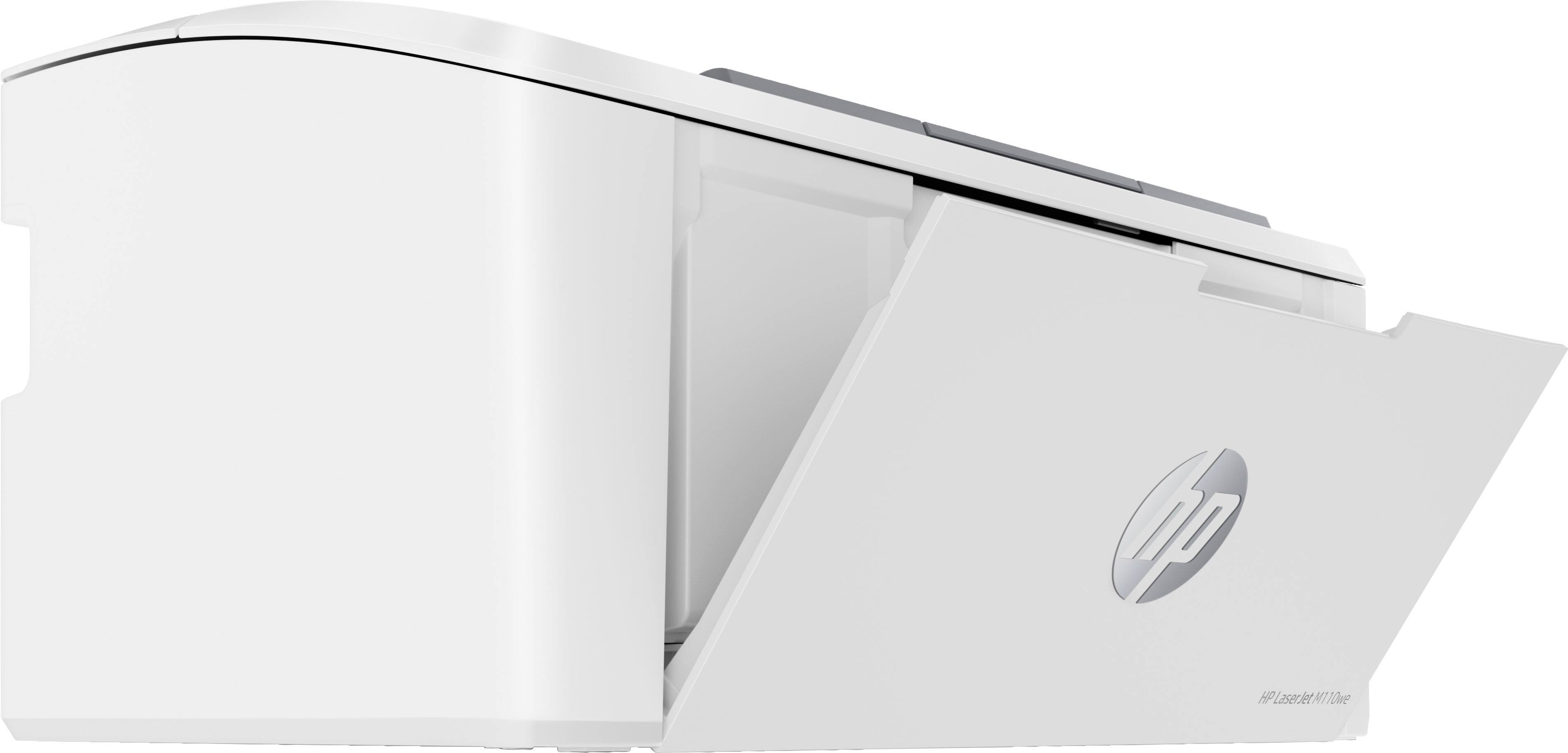 Alt View 15. HP - LaserJet M110we Wireless Black and White Laser Printer with 6 months of Instant Ink included with HP+ - White.