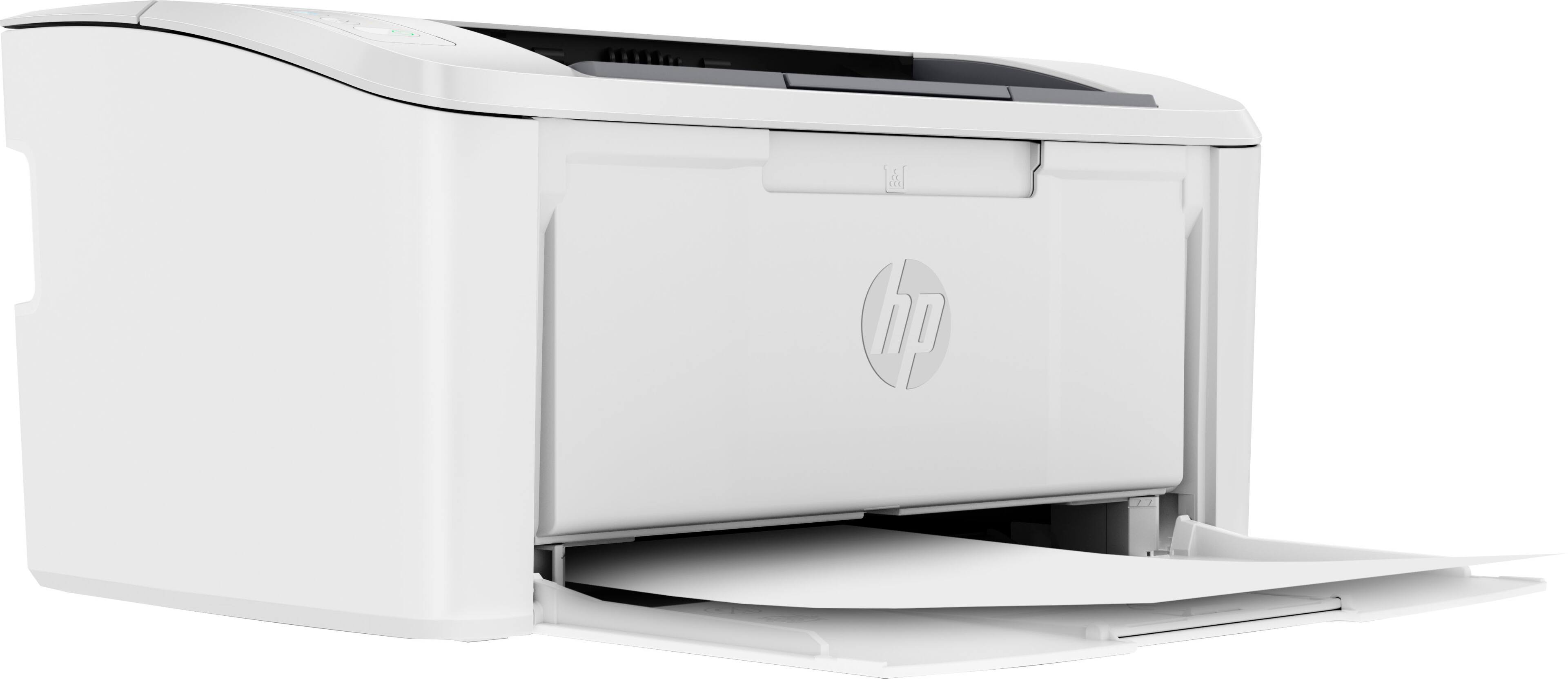 Left. HP - LaserJet M110we Wireless Black and White Laser Printer with 6 months of Instant Ink included with HP+ - White.