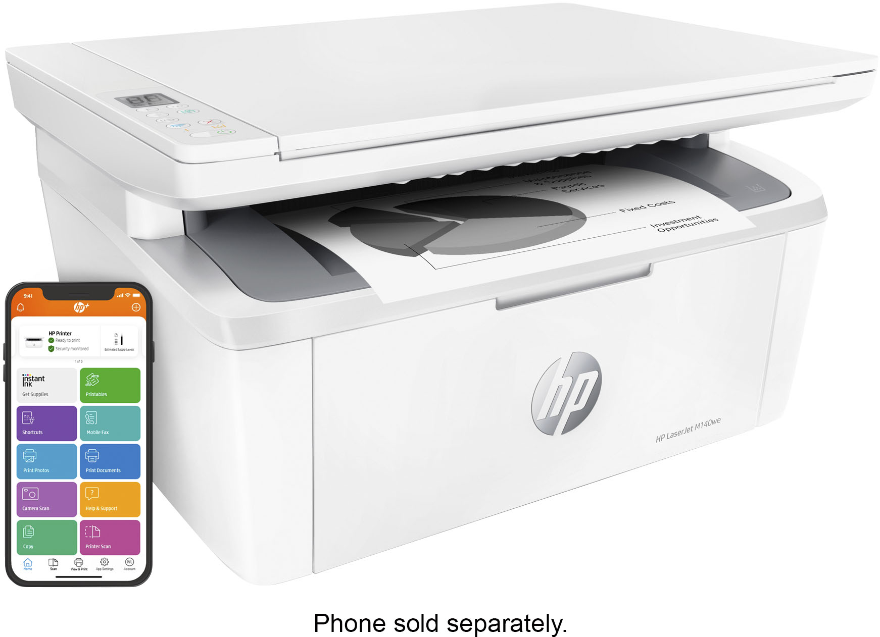 HP LaserJet M140we Wireless Black and White Laser Printer with 6 months of Instant  Ink included with HP+ White LaserJet M140we - Best Buy