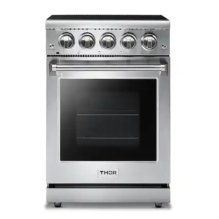 Front. Thor Kitchen - 24 Inch Professional Electric Range - Stainless Steel.