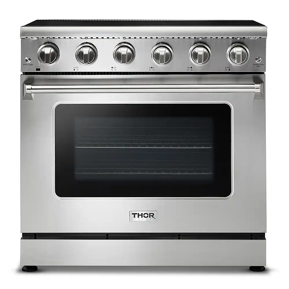 Front. Thor Kitchen - 36 Inch Professional Electric Range - Stainless Steel.