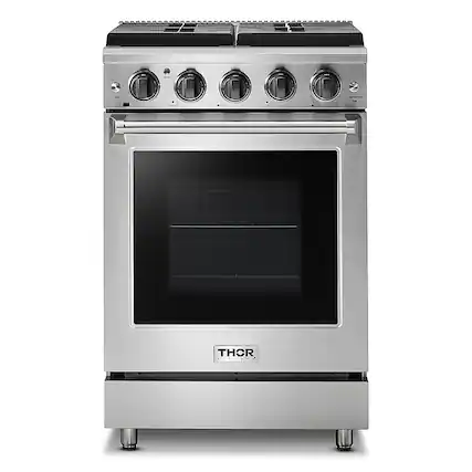 Front. Thor Kitchen - 24 Inch Freestanding Gas Range - Stainless Steel.