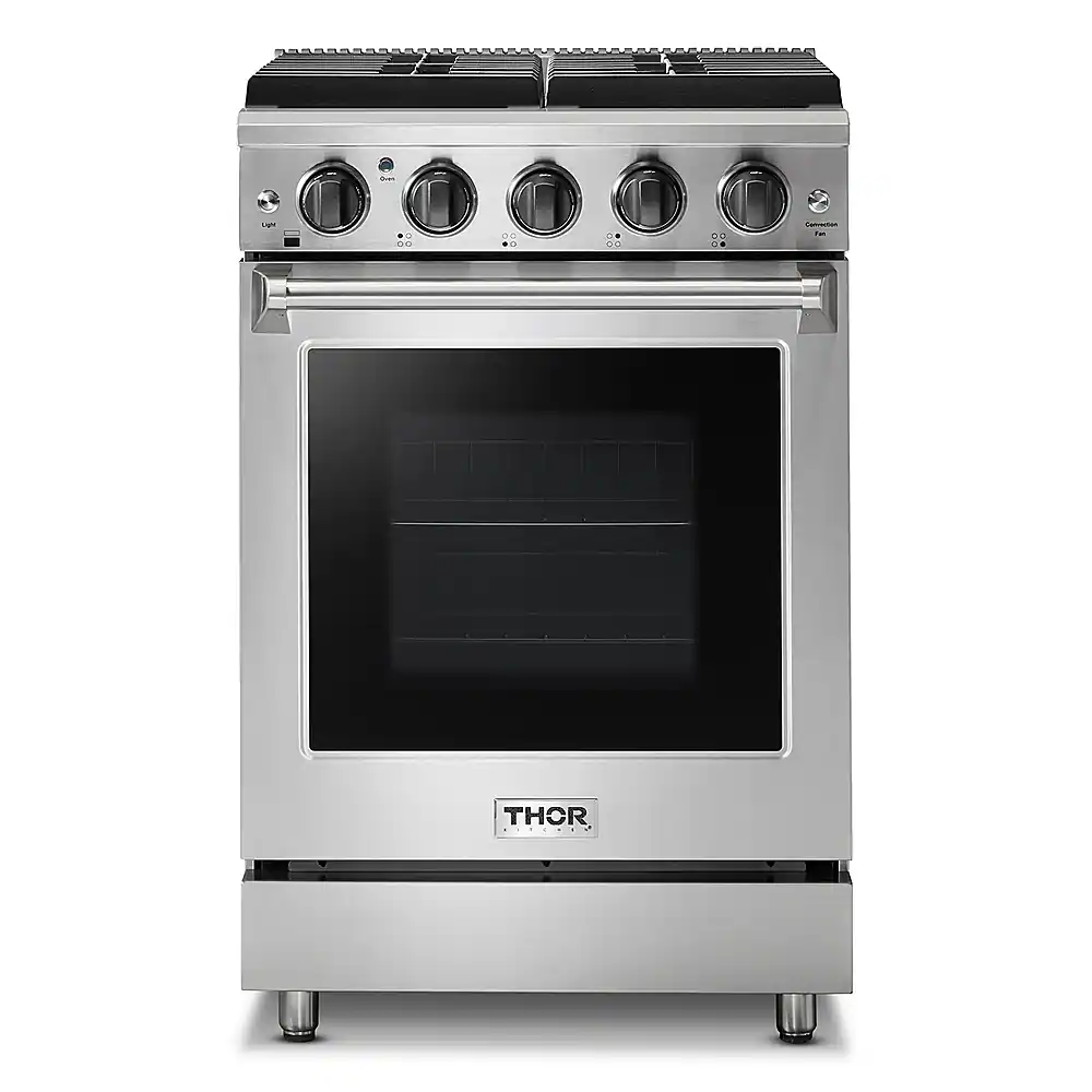 Front. Thor Kitchen - 24 Inch Freestanding Gas Range - Stainless Steel.