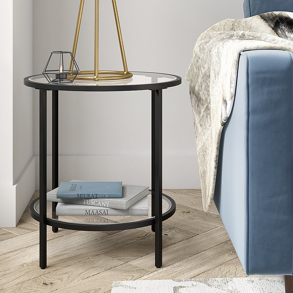 Best Buy: Camden&Wells Sivil Round Side Table Blackened Bronze ST0650