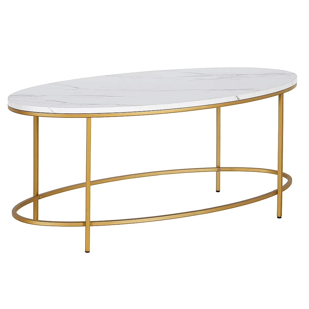 Angle View: Camden&Wells - Francesca Coffee Table - Brass/Faux Marble