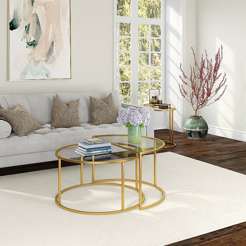 Best Buy Camden&Wells Luna Nesting Coffee Table (set of 2) Brass CT0753