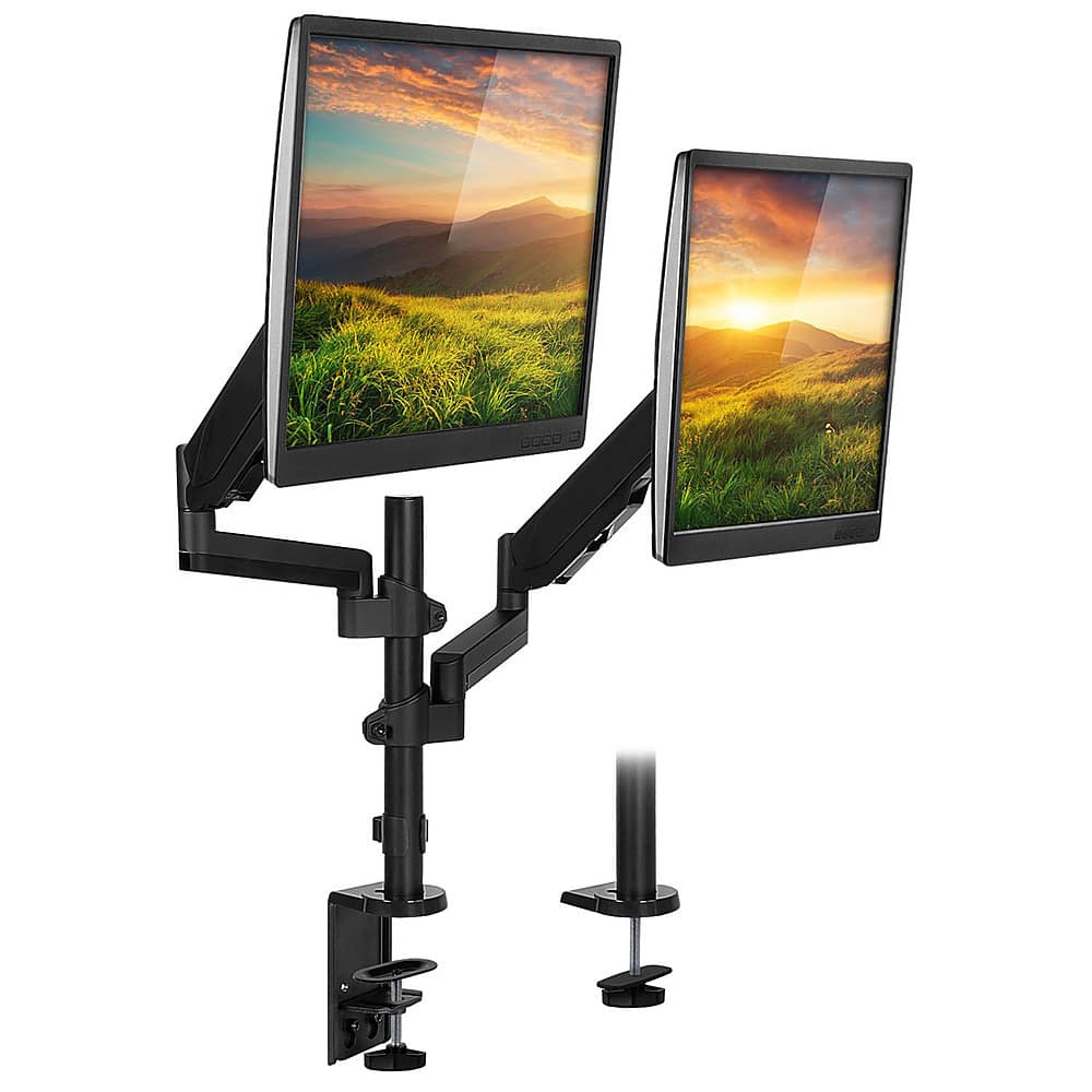 Left. Mount-It! - Dual Monitor Desk Mount up to 32" - Black.