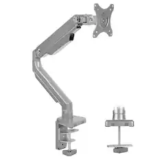 Front. Mount-It! - Single Monitor Desk Mount up to 32" - Silver.
