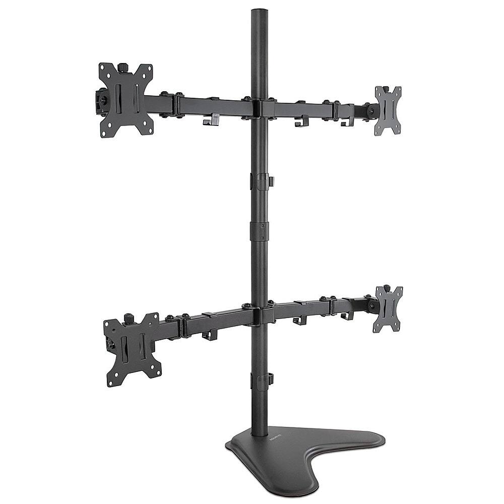 Angle. Mount-It! - Quad Monitor Desk Stand - Black.