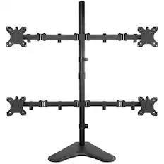 Front. Mount-It! - Quad Monitor Desk Stand - Black.