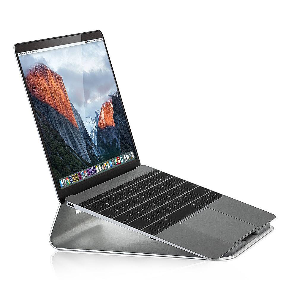 Left. Mount-It! - Tilted Riser Stand for Laptop - Silver.