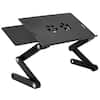 Front. Mount-It! - Adjustable Tray for Laptop with Cooling Fan and Mouse Pad - Black.