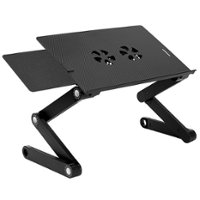 Mount-It! - Adjustable Tray for  Laptop with Cooling Fan and Mouse Pad - Black - Front_Zoom