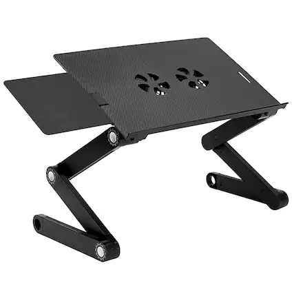 Front. Mount-It! - Adjustable Tray for Laptop with Cooling Fan and Mouse Pad - Black.