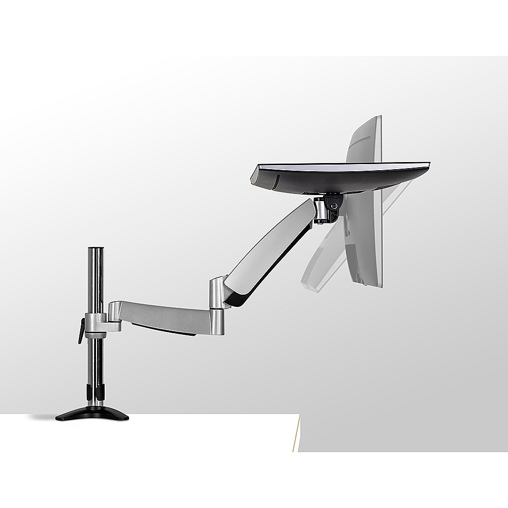 Angle View: Mount-It! - Single Desk Mount for Monitor - Silver
