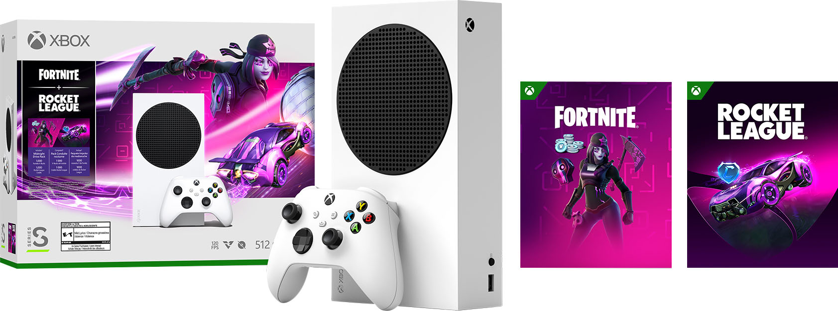 Schrijfmachine naaien thema Best Buy: Microsoft Xbox Series S – Fortnite & Rocket League Bundle  (Disc-free Gaming) White RRS-00025