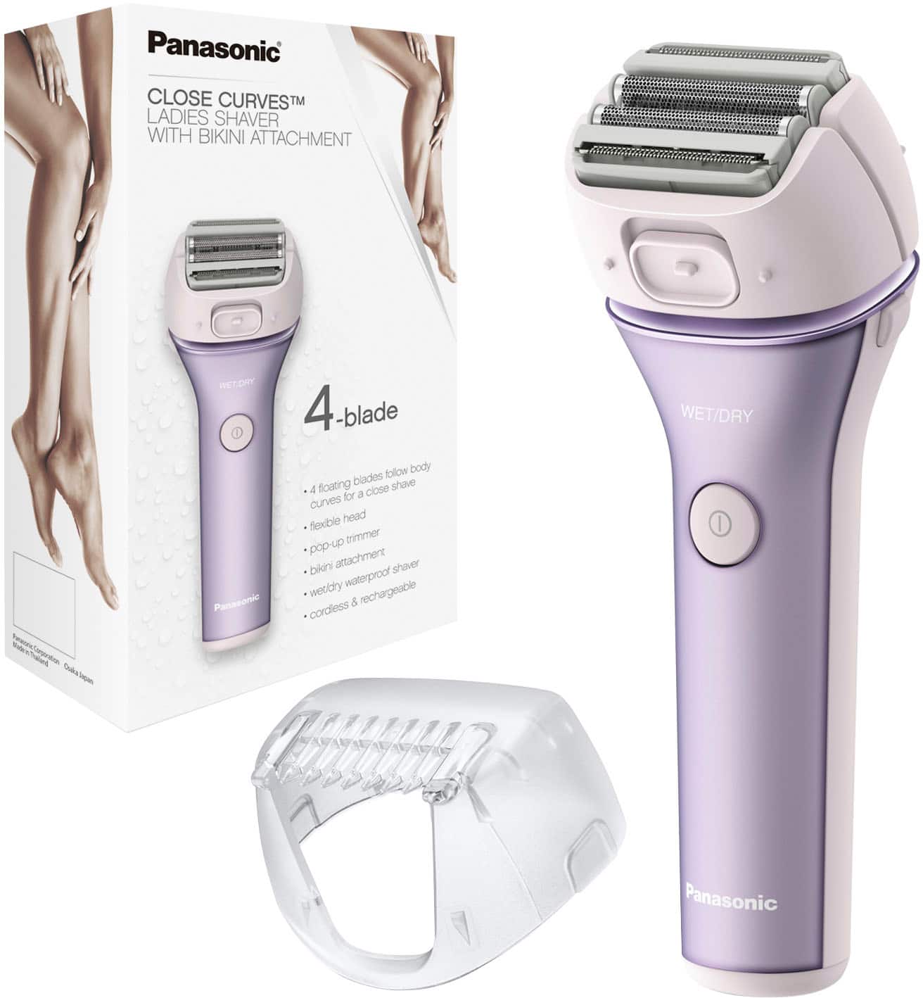 Alt View 15. Panasonic - CloseCurves ES-WL80-V Rechargeable Wet/Dry Electric Shaver and Trimmer for Women - Purple.