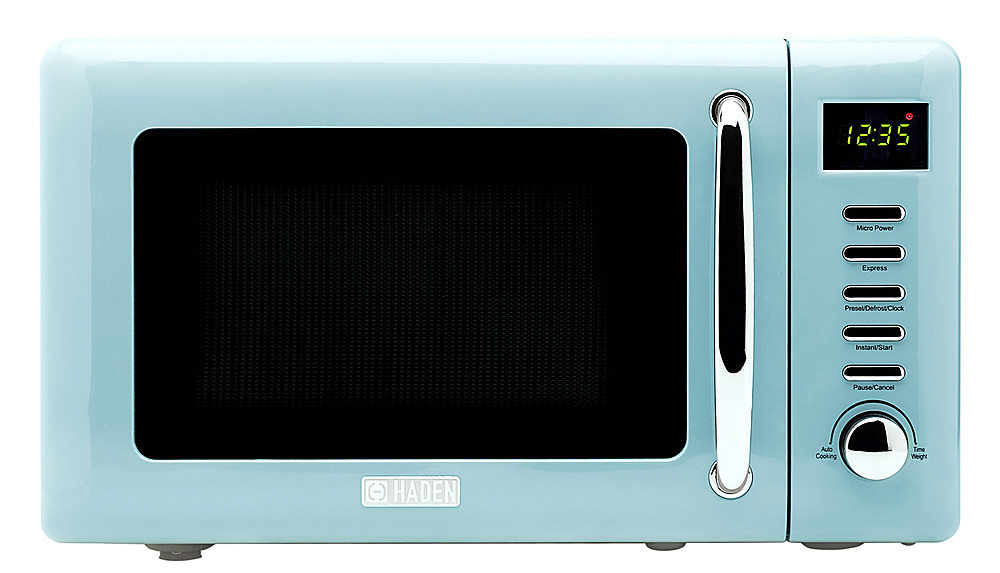 Angle View: Haden - Heritage 700-Watt .7 cubic foot Microwave with Muliplte Settings and Timer - Turquoise