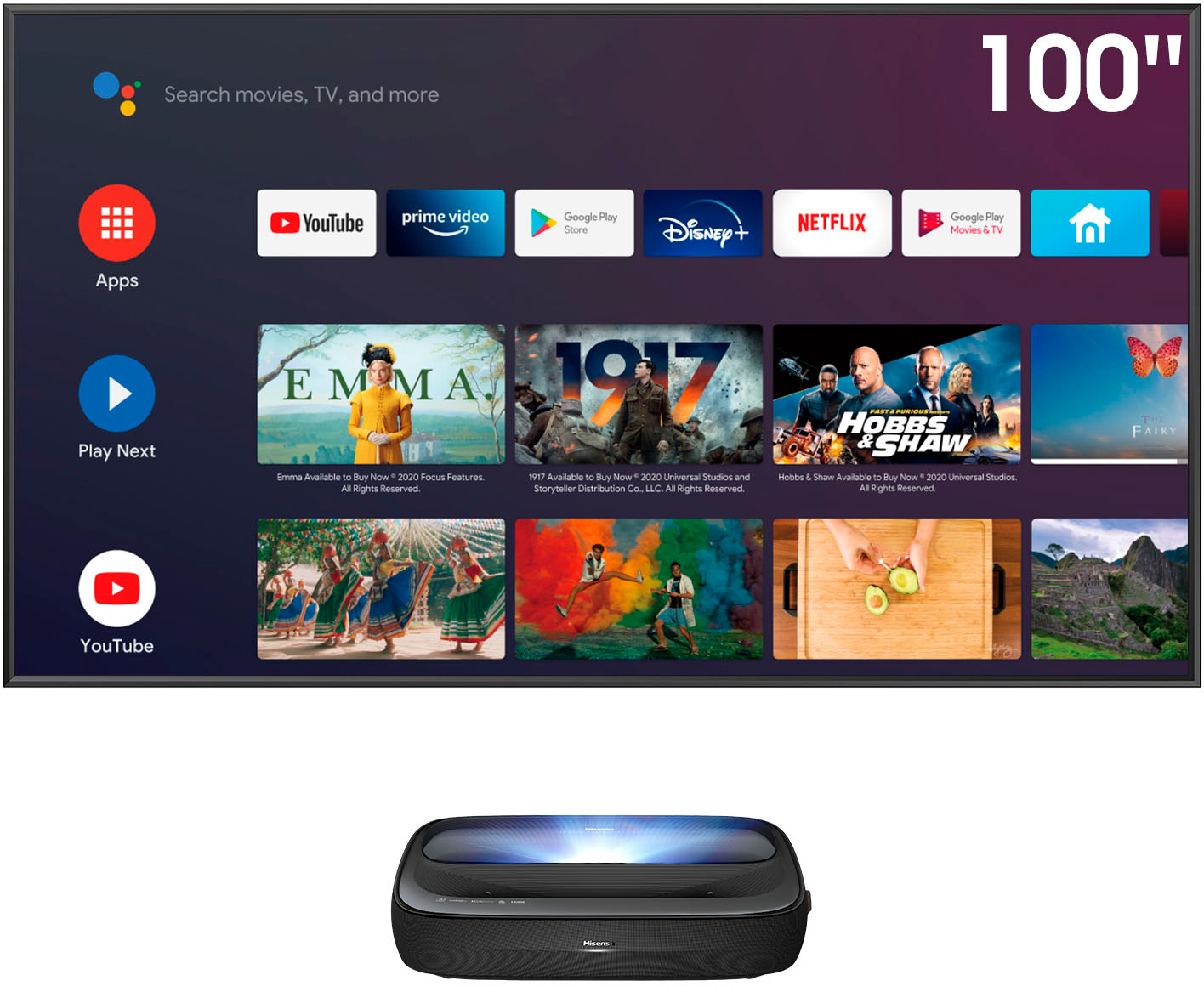 Proyector Android Tv 10.0, Compatible Con 4k, Wifi, Bluetoot