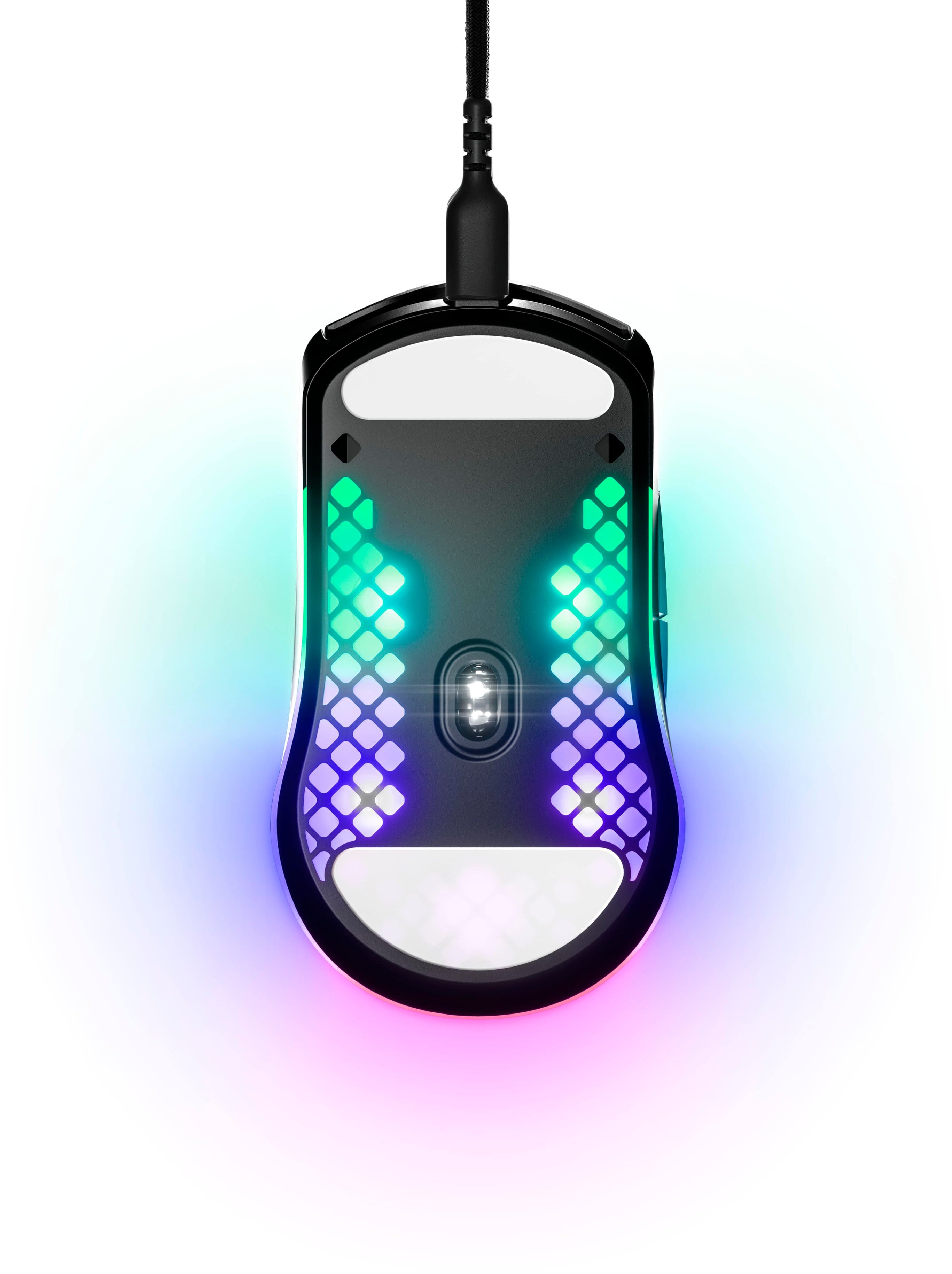 Back View: SteelSeries - Aerox 3 Super Light Honeycomb Wired RGB Optical Gaming Mouse - Onyx