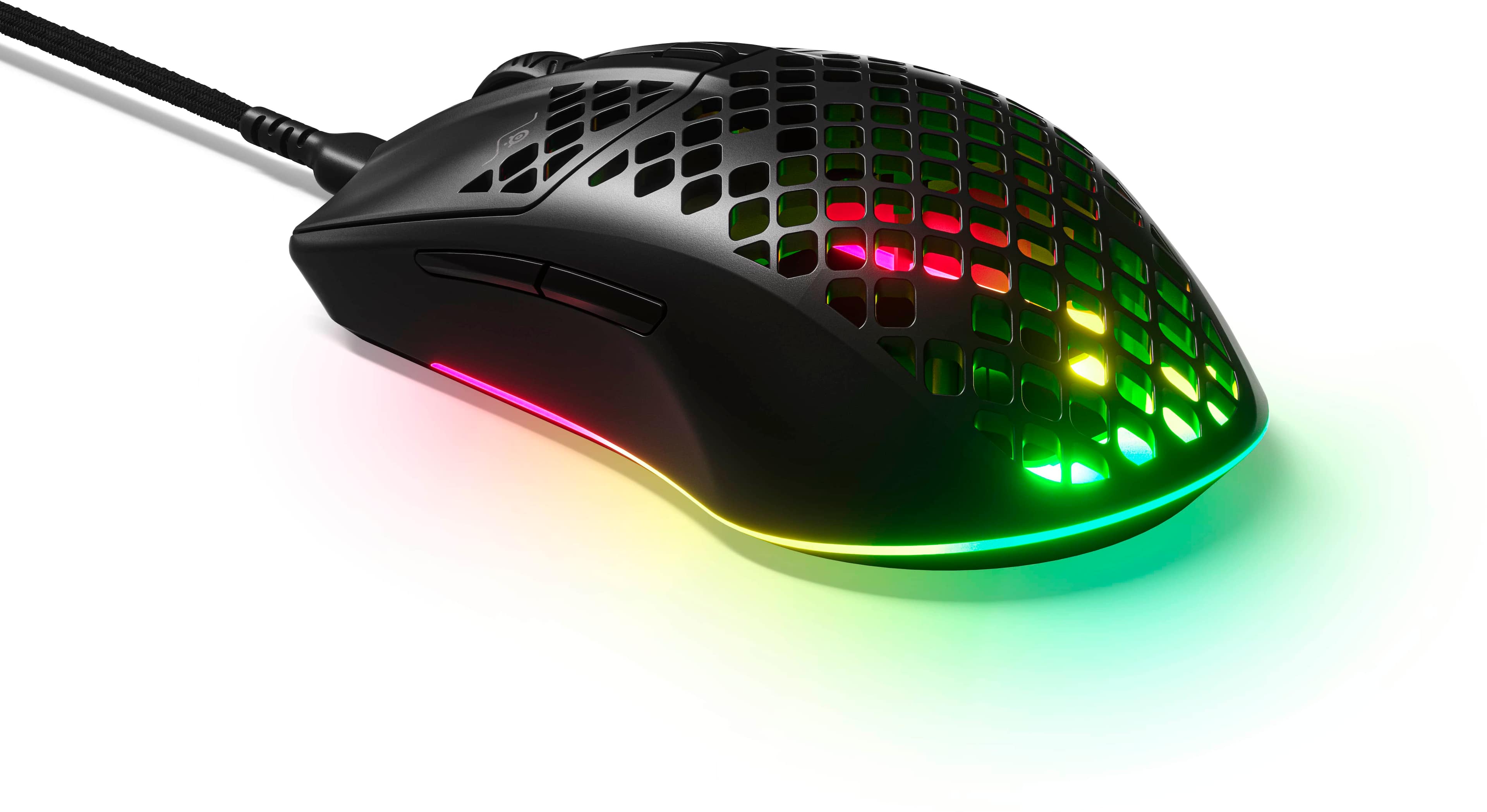 Angle View: SteelSeries - Aerox 3 Super Light Honeycomb Wired RGB Optical Gaming Mouse - Onyx