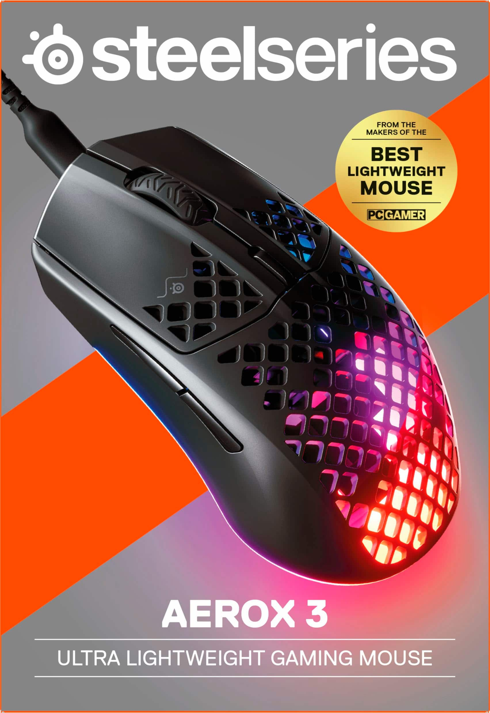 SteelSeries Aerox 9 Wireless Ultra Lightweight Honeycomb Water Resistant  RGB Optical Gaming Mouse With 18 Programmable Buttons Black 62618 - Best Buy