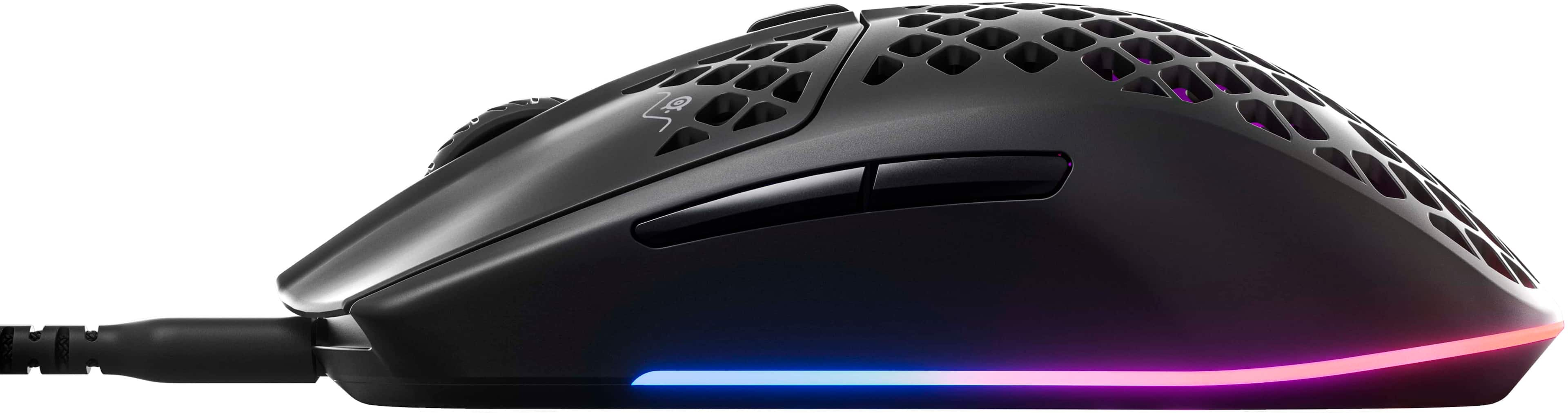 Left View: SteelSeries - Aerox 3 Super Light Honeycomb Wired RGB Optical Gaming Mouse - Onyx