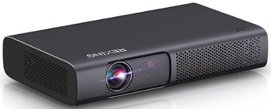 Rexing - PRD615 Smart DLP Projector HD 750 ANSI Lumens with 3D Video 40" to 150" Digital Zoom - Black - Front_Zoom