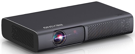 Rexing - PRD615 Smart DLP Projector HD 750 ANSI Lumens with 3D Video 40" to 150" Digital Zoom - Black