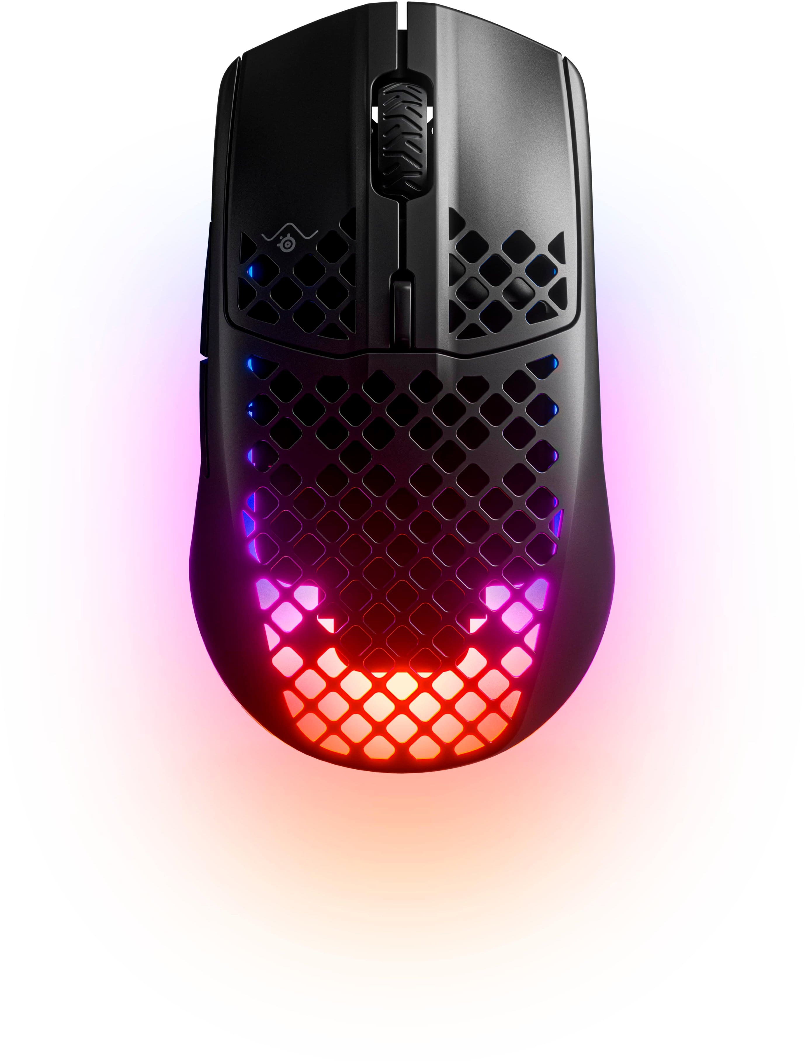 Front. SteelSeries - Aerox 3 Super Light Honeycomb Wireless RGB Optical Gaming Mouse - Onyx.