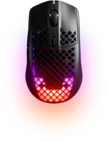 SteelSeries - Aerox 3 Super Light Honeycomb Wireless RGB Optical Gaming Mouse - Onyx - Front_Zoom