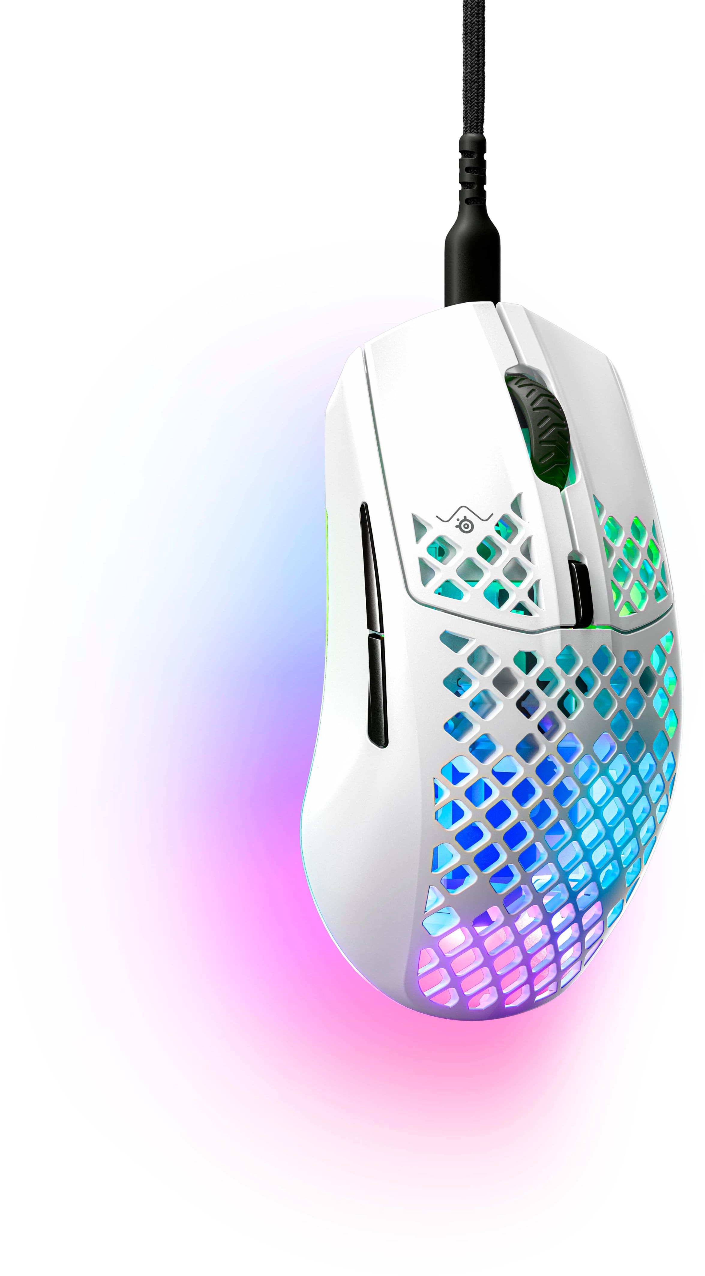 Angle View: SteelSeries - Aerox 3 2022 Edition Lightweight Wired Optical Gaming Mouse - Snow