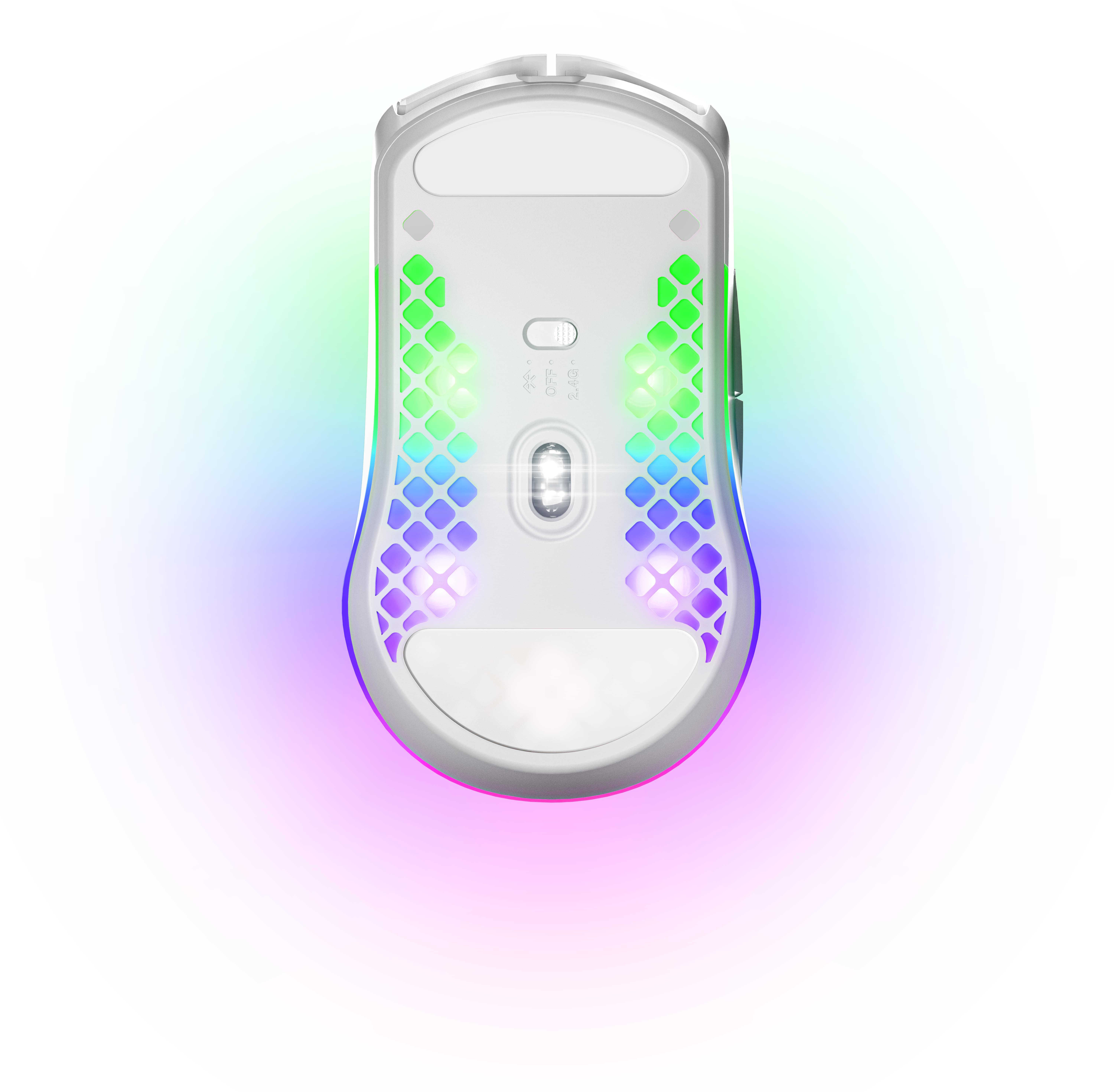 Back View: SteelSeries - Aerox 3 2022 Edition Lightweight Wireless Optical Gaming Mouse - Snow