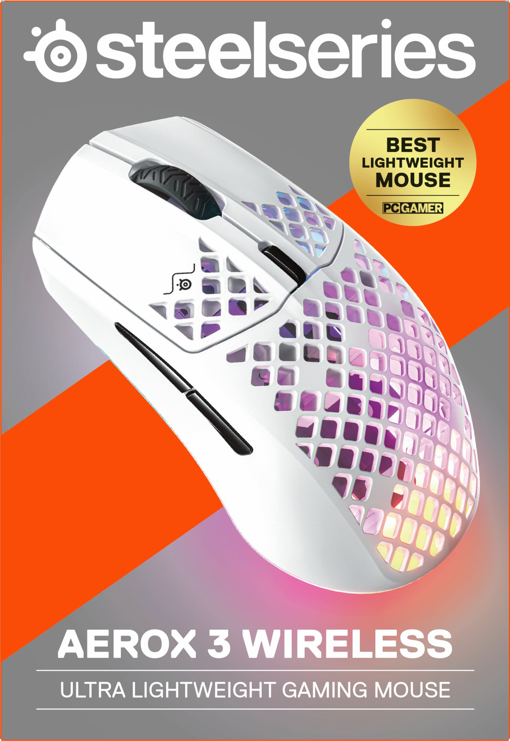 SteelSeries Aerox Light 62608 Mouse RGB Optical Gaming - 3 Snow Best Buy Super Wireless Honeycomb