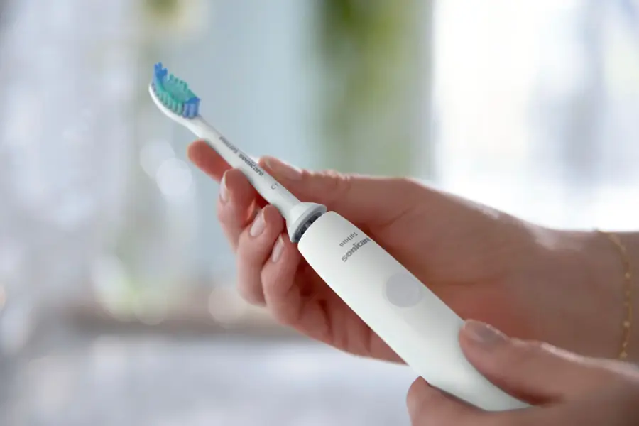 Alt View 24. Philips Sonicare - 1100 Power Toothbrush, Rechargeable Electric Toothbrush - White Grey.