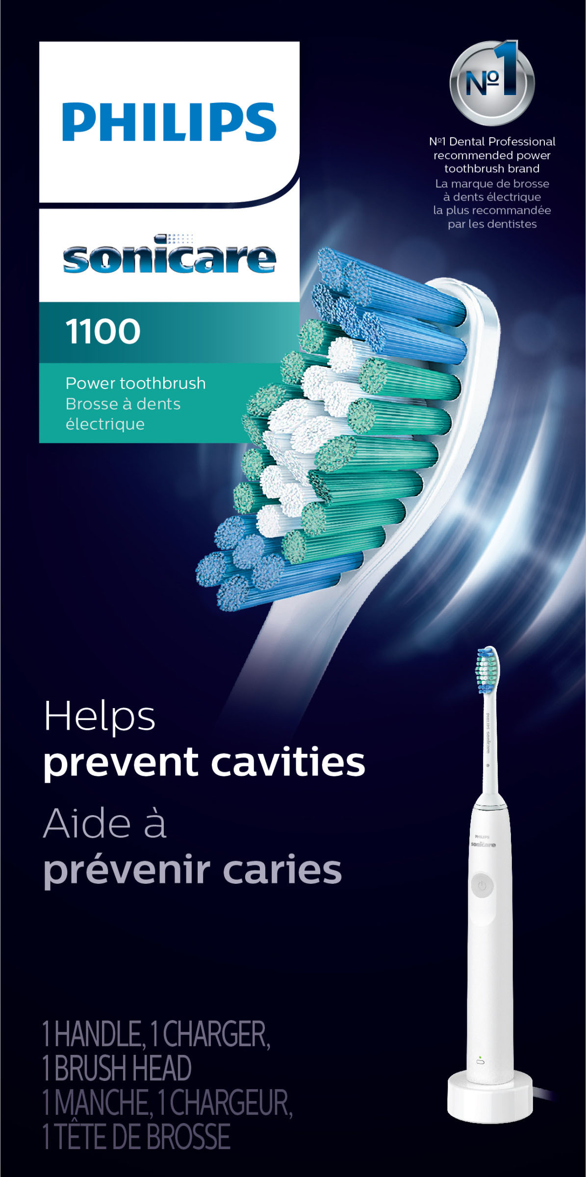 Philips Sonicare 1100 Power Toothbrush, White Grey Buy HX3641/02 Best Electric Toothbrush Rechargeable 