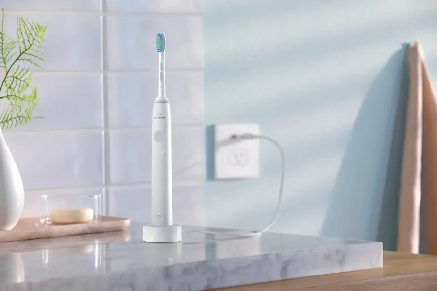 Alt View 21. Philips Sonicare - 1100 Power Toothbrush, Rechargeable Electric Toothbrush - White Grey.