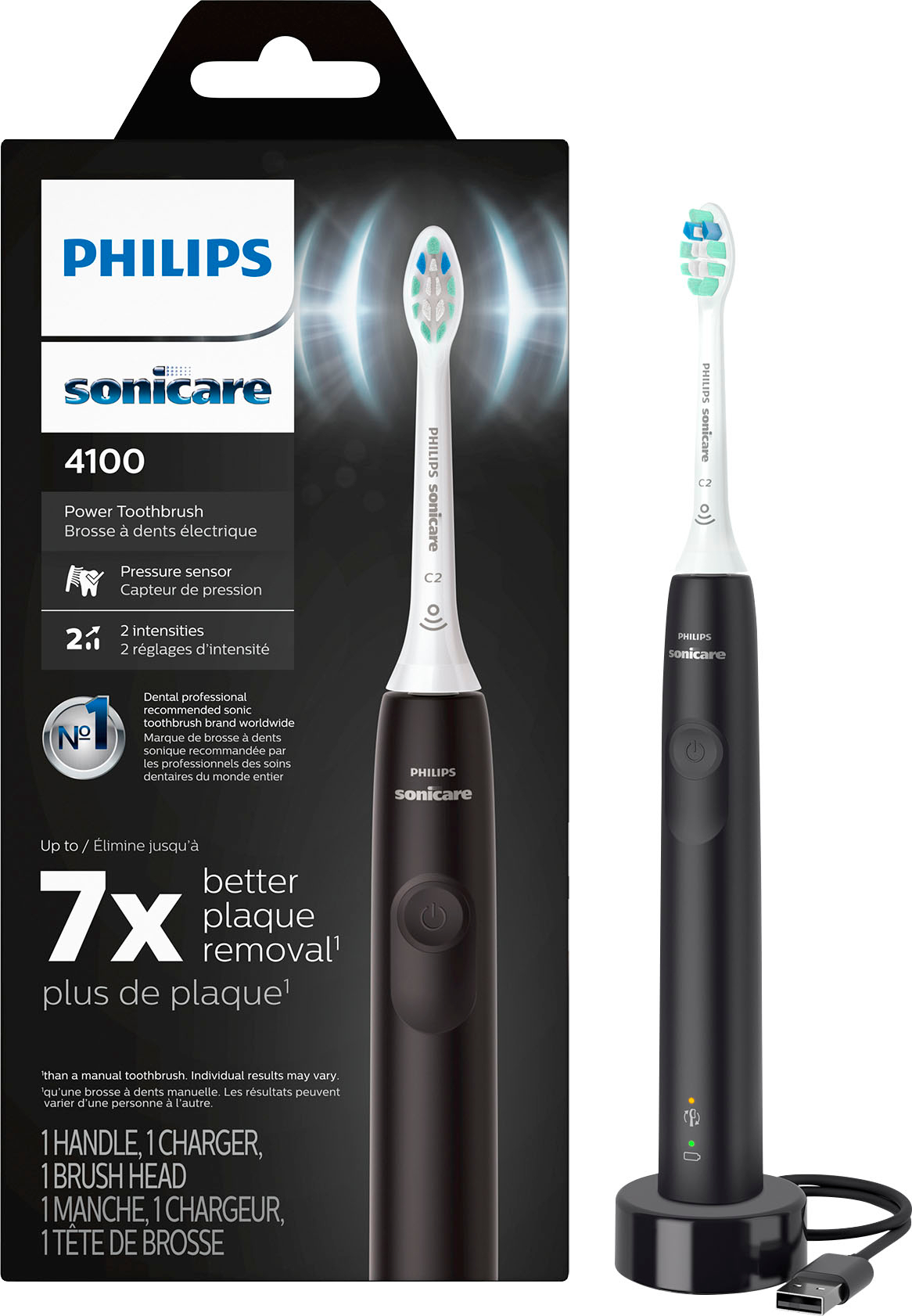 educate merchant cafeteria Philips Sonicare 4100 Power Toothbrush Black HX3681/24 - Best Buy