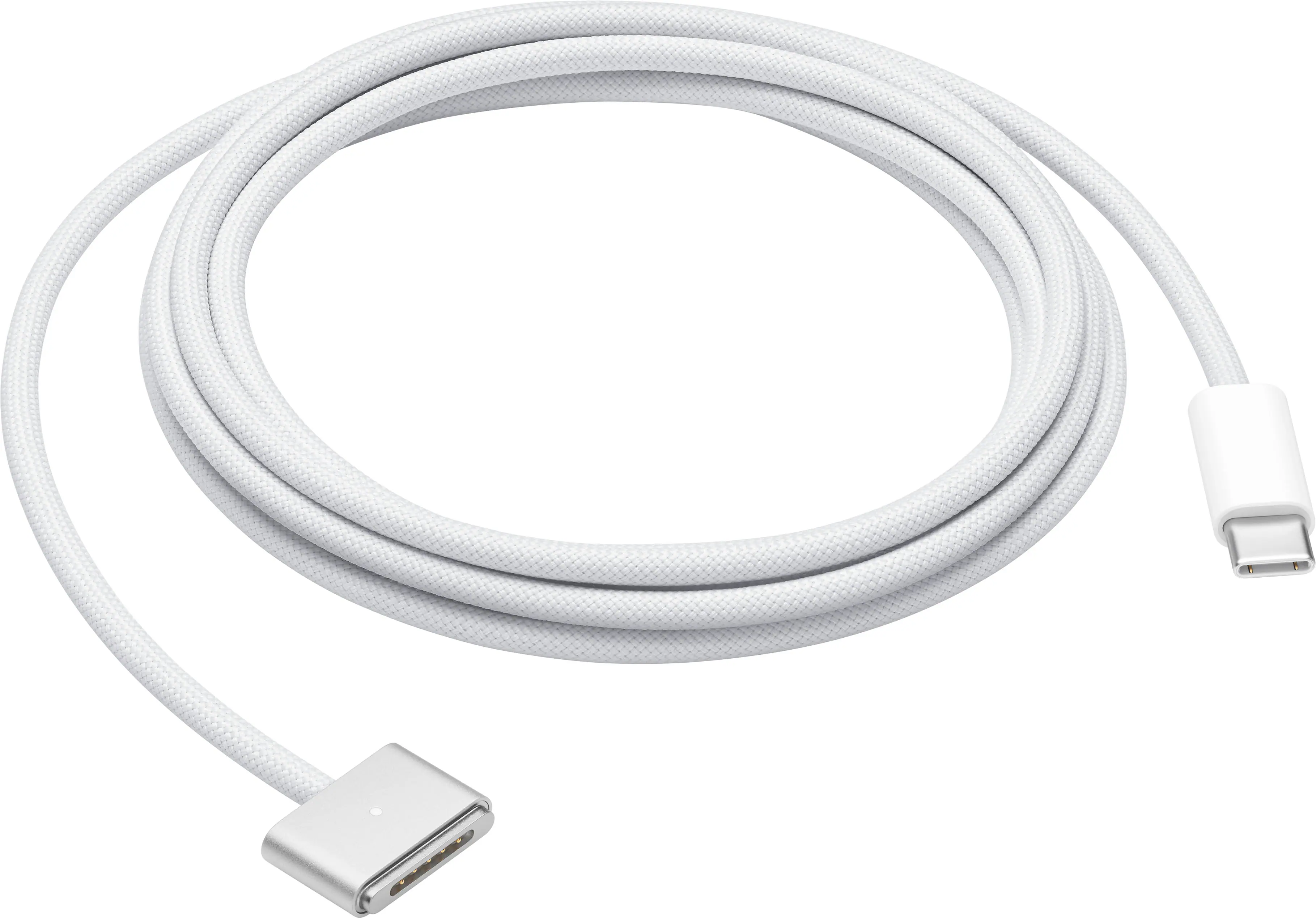 Front. Apple - 6.6' (2M) USB-C to MagSafe 3 Charging Cable for MacBook Pro - White.