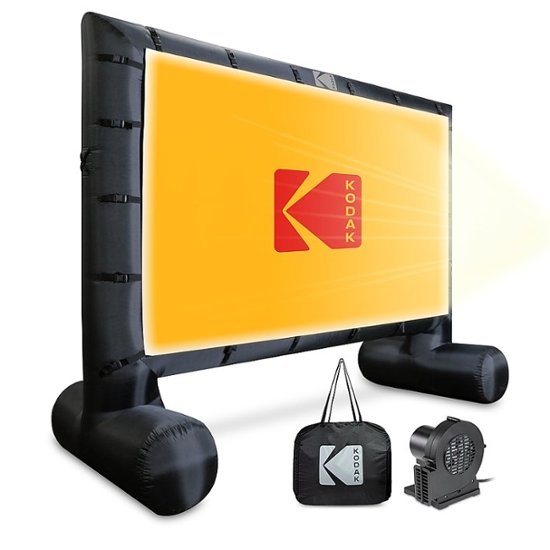 Front Zoom. Kodak - Giant Inflatable Projector Screen, Outdoor Movie Screen, 14.5 ft. Blow Up Projector Screen with Pump and Carrying Case - White.