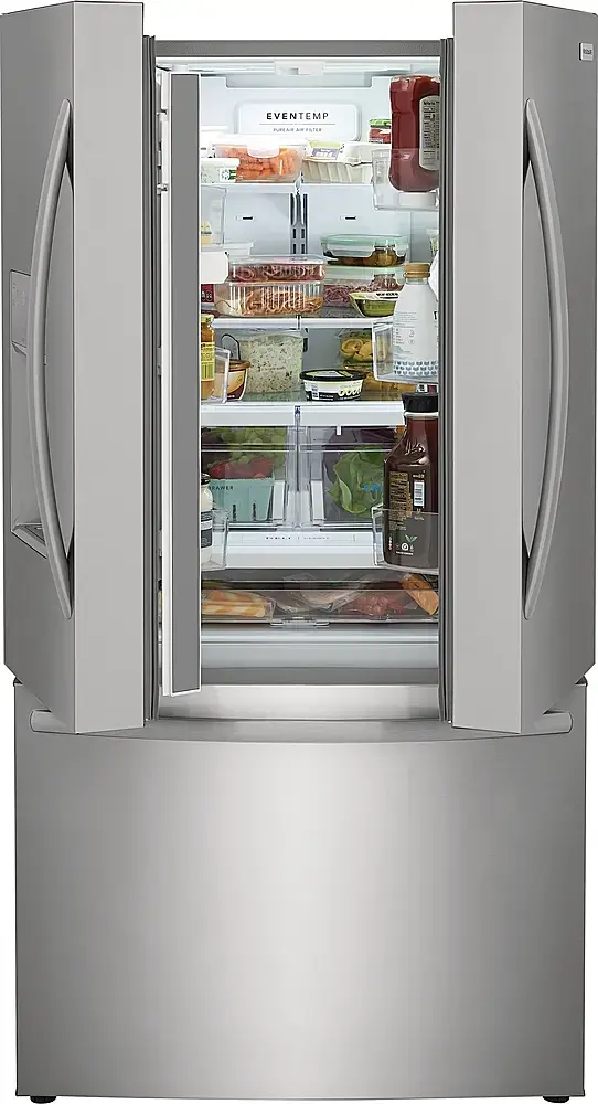 Alt View 4. Frigidaire - 22.6 Cu. Ft. Counter-Depth French Door Refrigerator - Stainless Steel.
