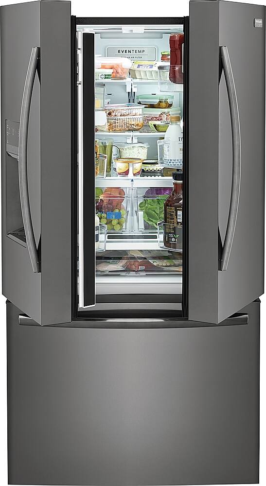 Alt View 4. Frigidaire - Gallery 27.8 Cu. Ft. French Door Refrigerator - Black Stainless Steel.