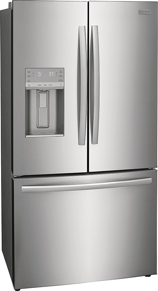 Angle. Frigidaire - Gallery 22.6 Cu. Ft. Counter-Depth French Door Refrigerator - Stainless Steel.