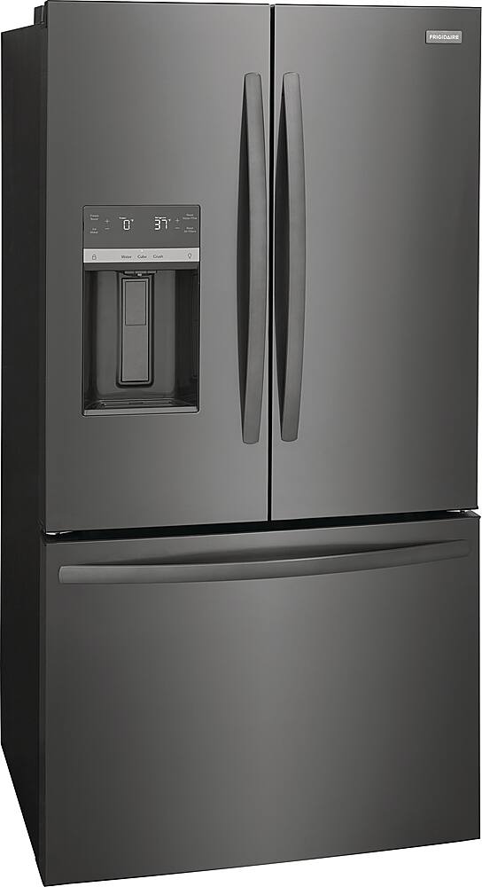 Angle. Frigidaire - 27.8 Cu. Ft. French Door Refrigerator - Black Stainless Steel.