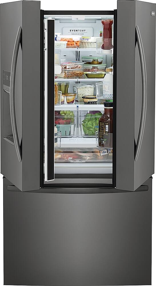 Alt View 4. Frigidaire - 27.8 Cu. Ft. French Door Refrigerator - Black Stainless Steel.
